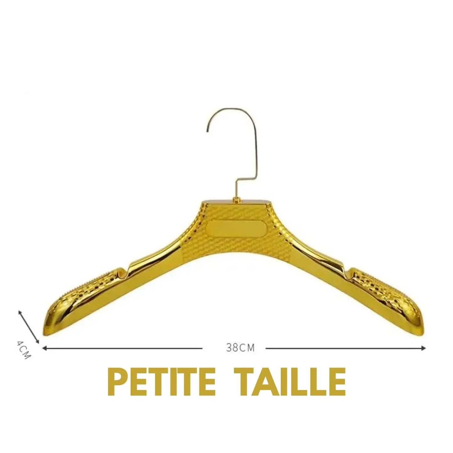 cintres plastique métallisés – 38 et 44 cm – Large épaules – Boutique prêt‑à‑porter