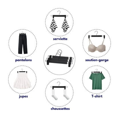 Cintres pince plastique réglables 35 cm – Spéciaux jupes, pantalons et lingerie