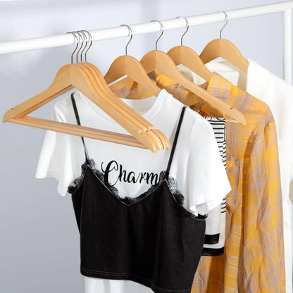 Cintres bois classiques 44 cm avec barre pantalon