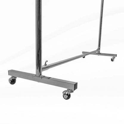 Portant vêtements professionnel métal chromé 70 kg sur roulettes