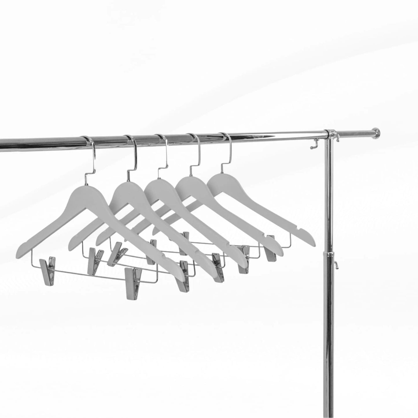 Portant vêtements professionnel métal chromé 70 kg sur roulettes