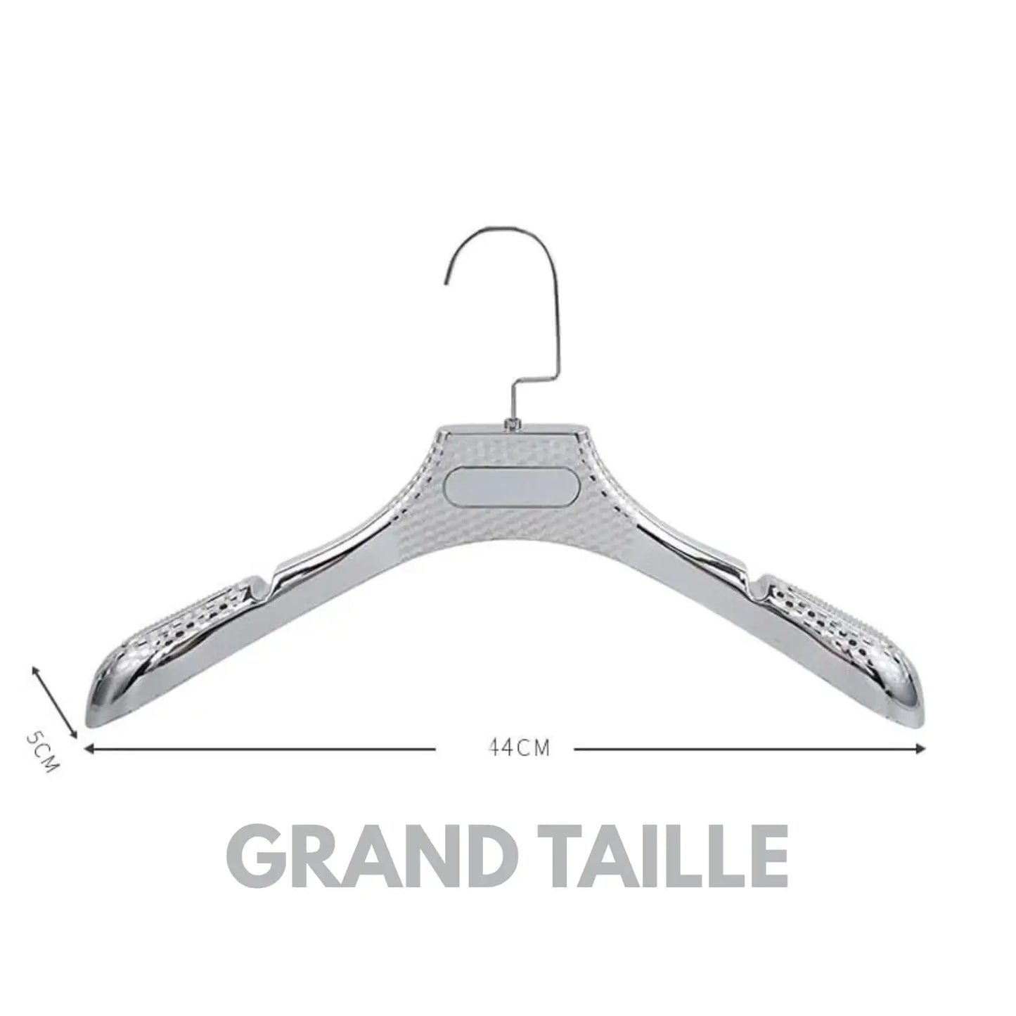 cintres plastique métallisés – 38 et 44 cm – Large épaules – Boutique prêt‑à‑porter