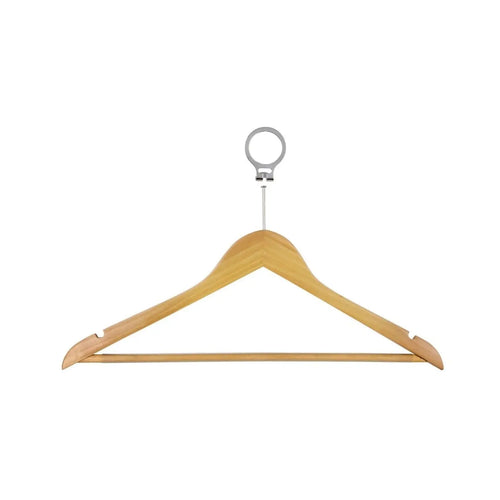 Cintres bois hôtel avec anneau anti‑vol – Sécurité penderie chambre d’hôtel