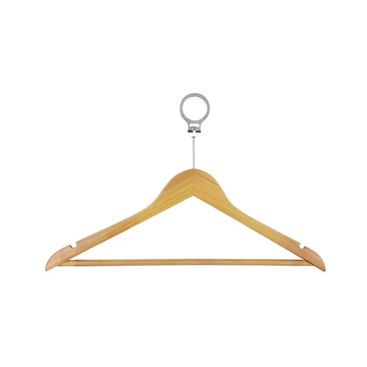 Cintres bois hôtel avec anneau anti‑vol – Sécurité penderie chambre d’hôtel