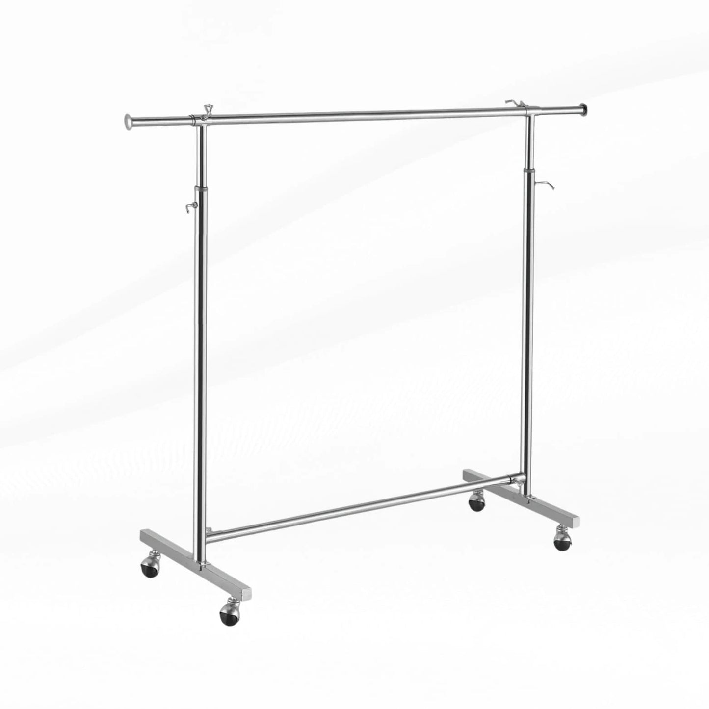 Portant vêtements professionnel métal chromé 70 kg sur roulettes