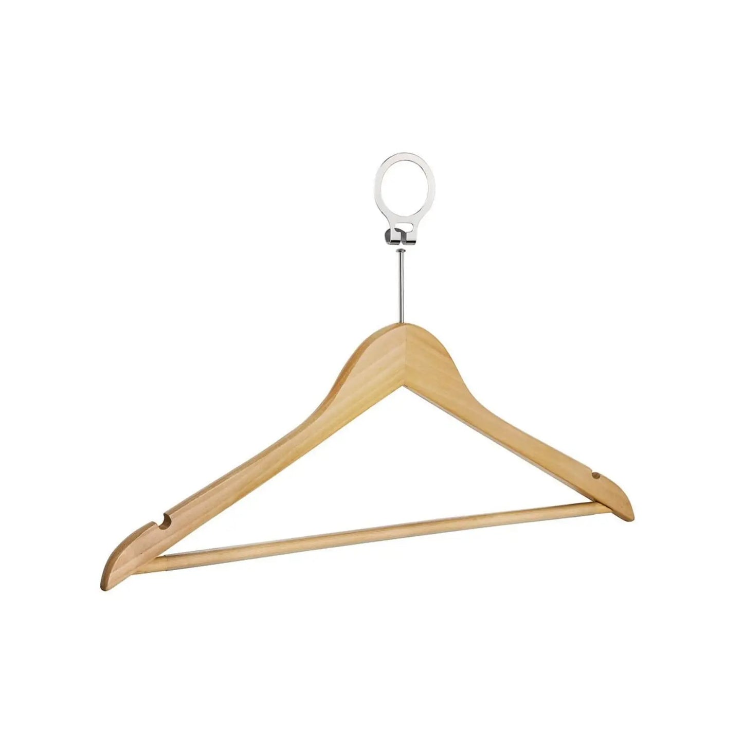 Cintres bois hôtel avec anneau anti‑vol – Sécurité penderie chambre d’hôtel