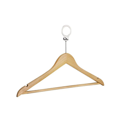 Cintres bois hôtel avec anneau anti‑vol – Sécurité penderie chambre d’hôtel