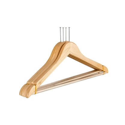 Cintres bois hôtel avec anneau anti‑vol – Sécurité penderie chambre d’hôtel