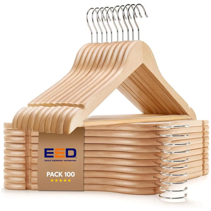 Cintres bois classiques 44 cm avec barre pantalon