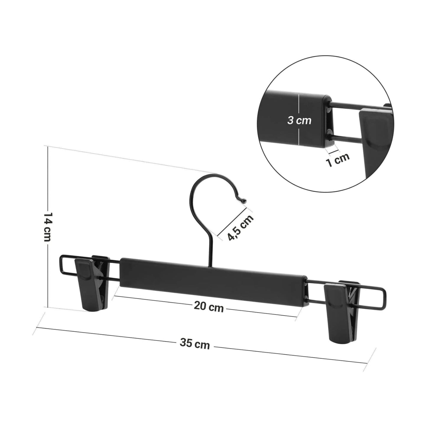 Cintres pince plastique réglables 35 cm – Spéciaux jupes, pantalons et lingerie