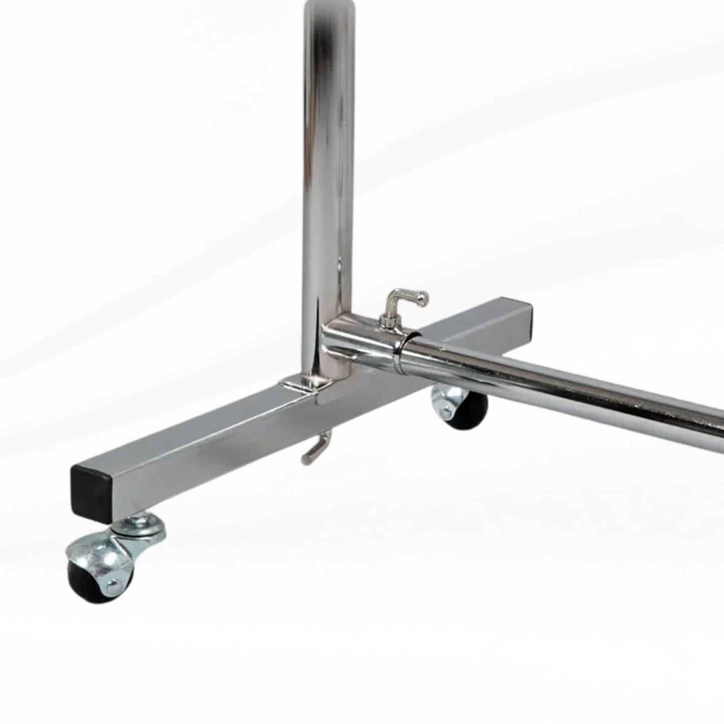 Portant vêtements professionnel métal chromé 70 kg sur roulettes